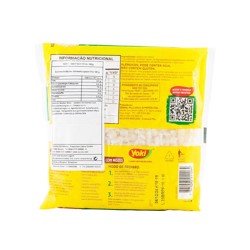 YOKI Geschälter weisser Mais - Canjica Branca 400g - MHD 14.10.2026