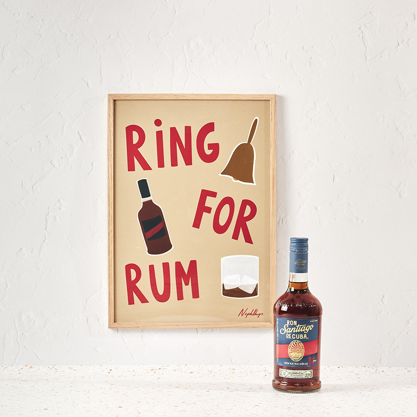 RON SANTIAGO DE CUBA x Nephthys - Ron Extra-Añejo 11 Años, 700ml + A3 Print - Ring For Rum