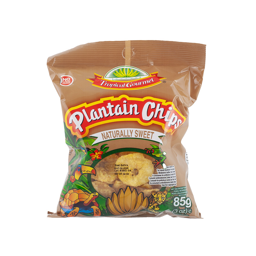 TROPICAL GOURMET Chips de Banana-da-Terra Madura - Chips de Platanos Maduros (Naturally Sweet), 85g
