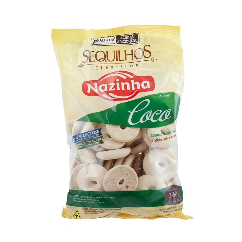 NAZINHA Kekse mit Kokosgeschmack - Sequilhos Sabor Coco, 300g