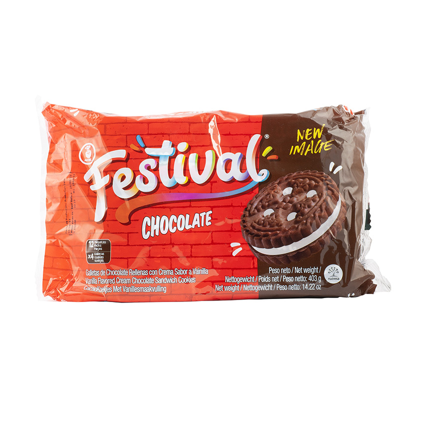 FESTIVAL Chocolate and Vanilla Cream Sandwich Cookies - Galletas Chocolate, 403g