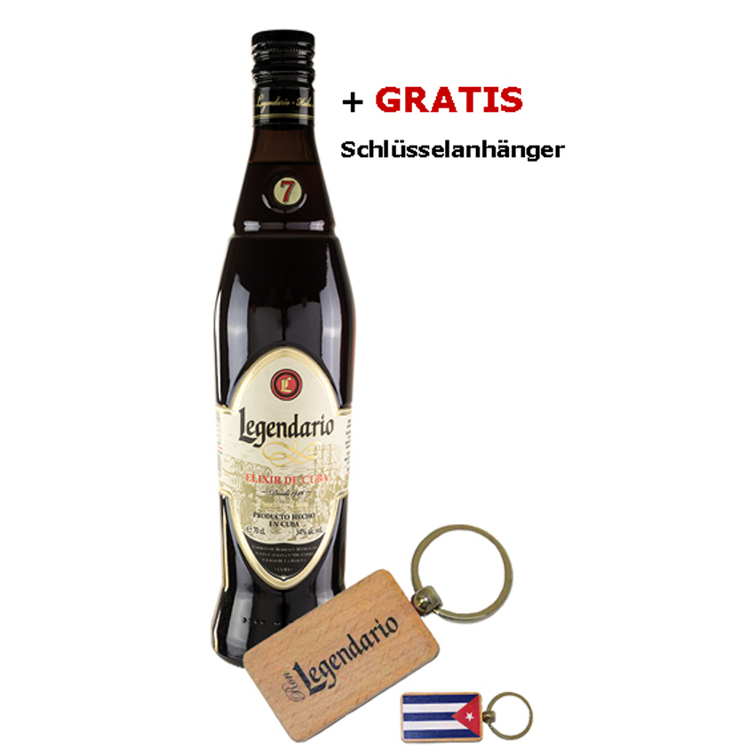 LEGENDARIO Rum Elixir Cuba + Schlüsselanhänger, 700ml, 34% vol.