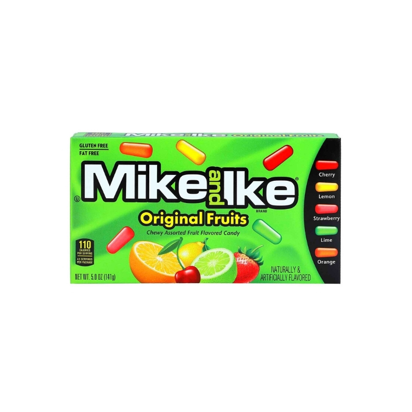 MIKE AND IKE Chewy Assorted Fruit Flavored Candy - Trauben- und Erbeergeschmack, 141g