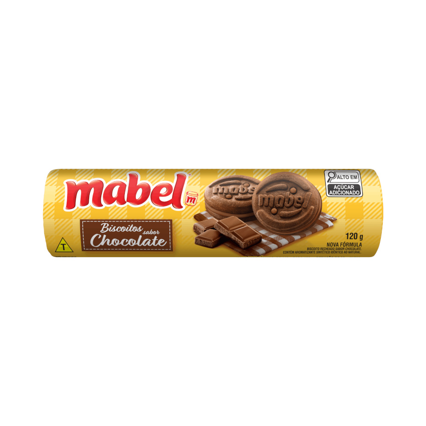 MABEL Doppelkekse mit Schokoladencremefüllung - Biscoito Recheado Sabor Chocolate, 120g