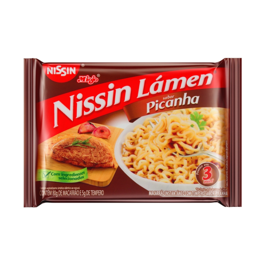 NISSIN Miojo Lámen Macarrão Instantâneo Sabor Picanha, 85g