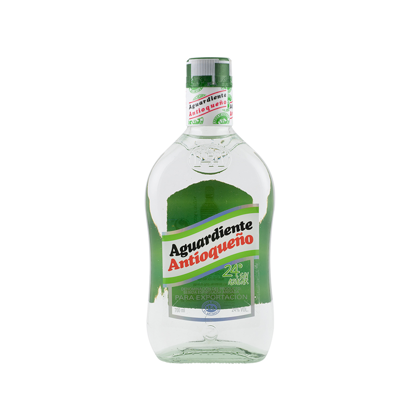 ANTIOQUEÑO Verde Spirituose mit Anisgeschmack ohne Zucker - Aguardiente sin Azúcar, 700ml, 24%vol