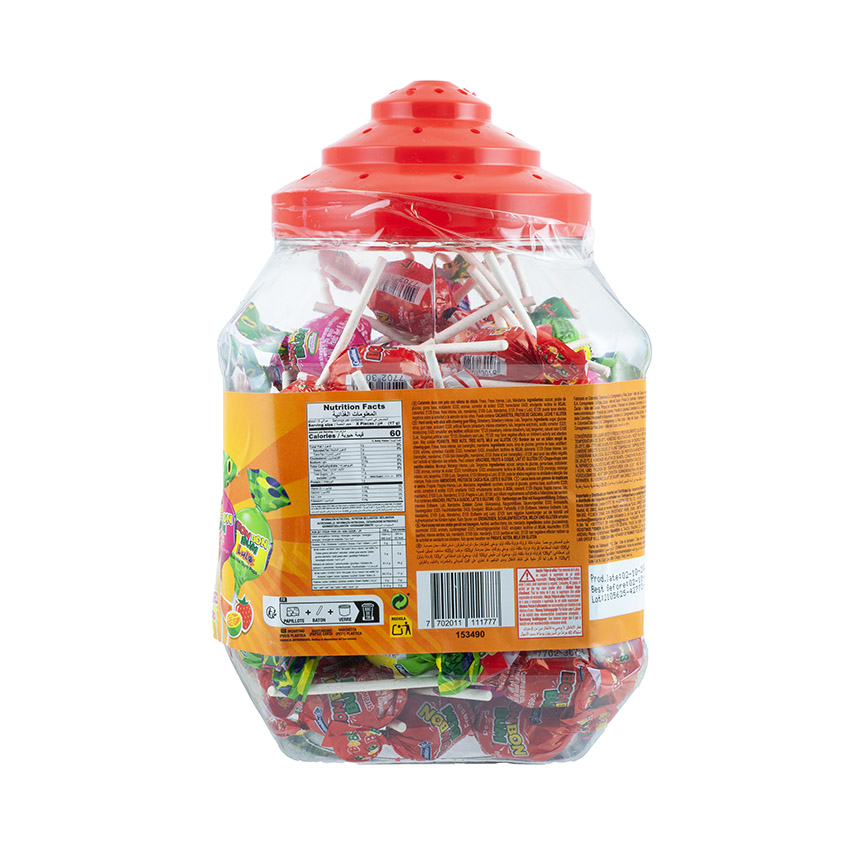 COLOMBINA Bon Bon Bum - Lollipop, Assorted - Paletas Surtidas Rellenas de Chicle, 1700g