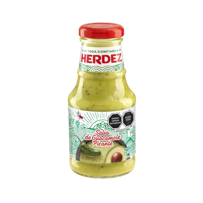 HERDEZ Scharfe Guacamole-Sauce - Salsa de Guacamole Picante, 240g