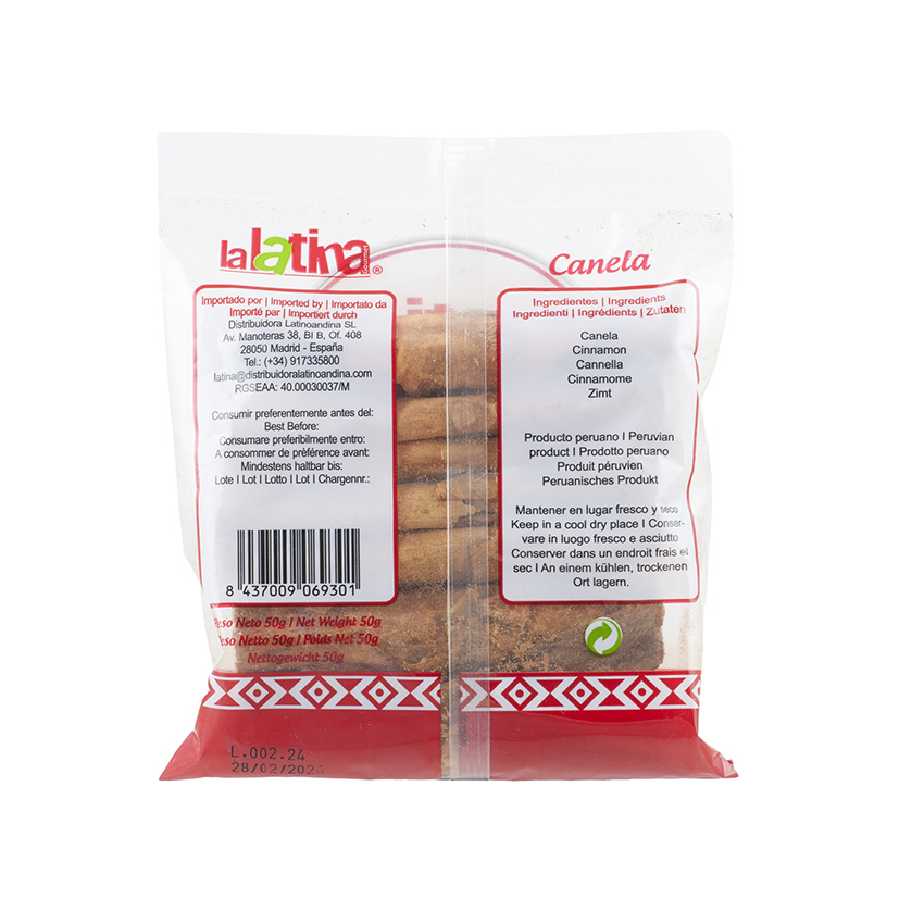 LA LATINA Canela em Pau - Canela Entera, 50g