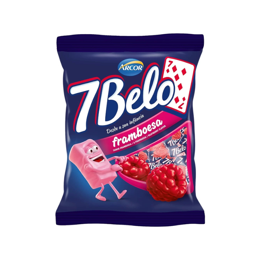 ARCOR 7Belo Kaubonbons Himbeere - Bala Mastigável Framboesa, 90g