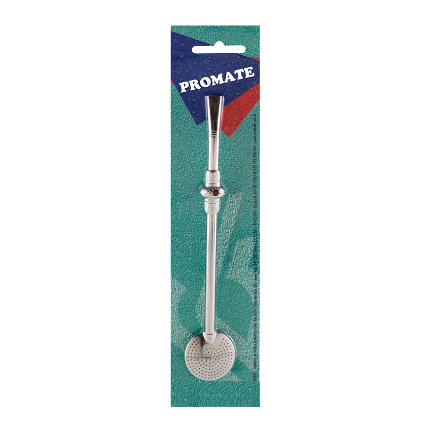 PROMATE Trinkrohr für Mate-Tee Bomba Cromada com Botão (026)