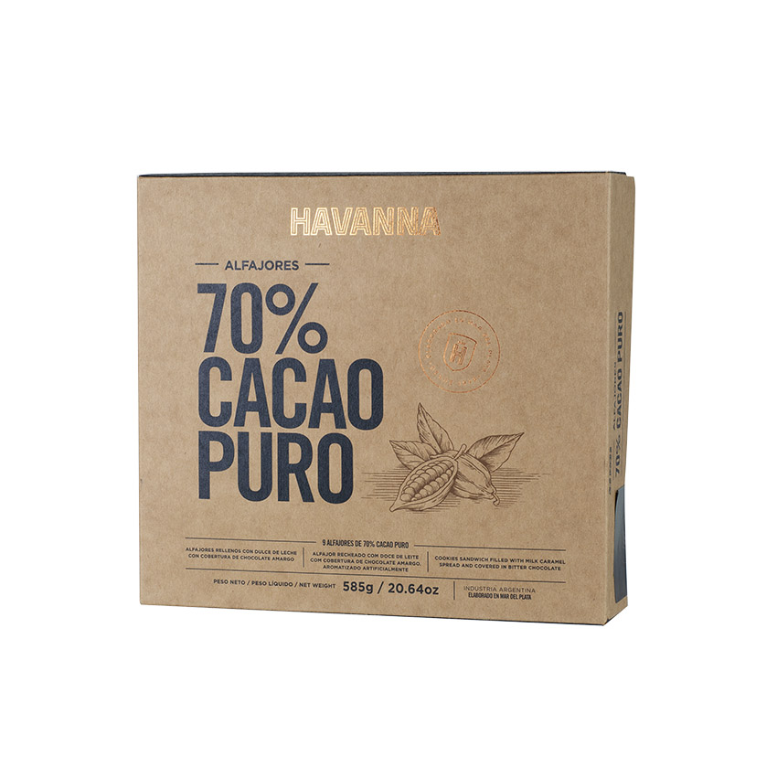 HAVANNA Milchkaramell Schokoladen Bisquits 70% Kakao- 9er Pack- Alfajores 70% Cacao Puro 585g