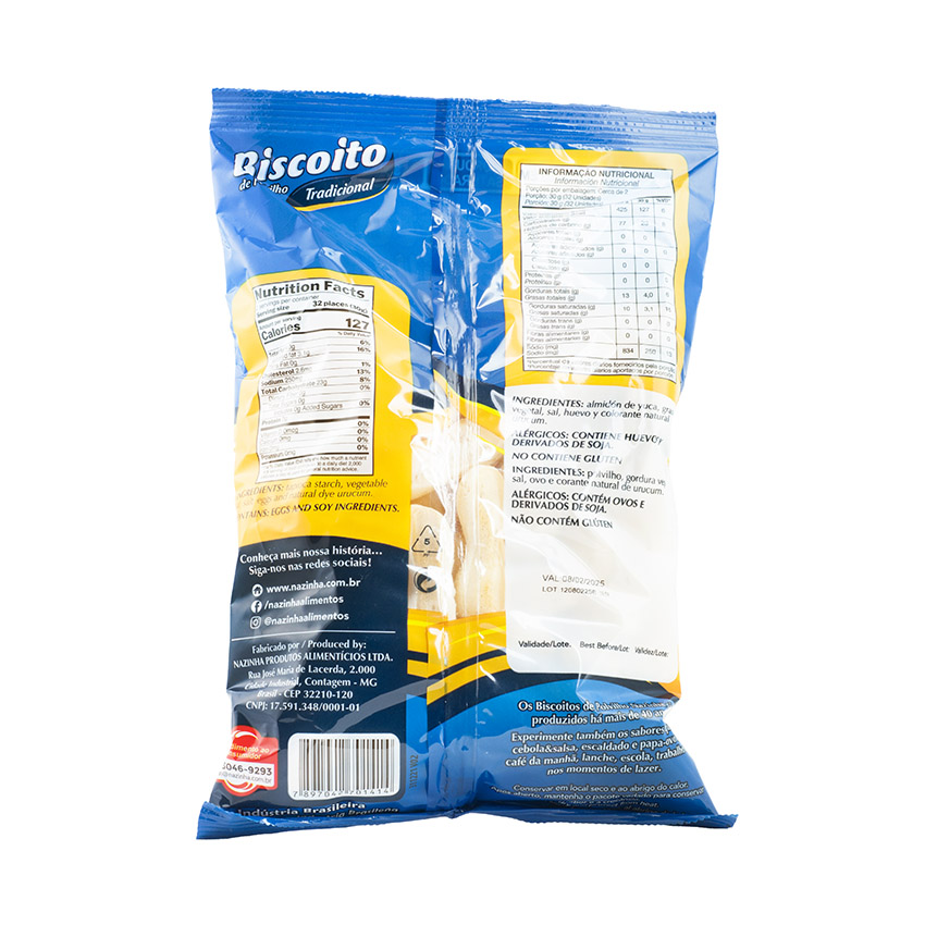 NAZINHA Maniok Chips - Biscoito de Polvilho Tradicional, 70g