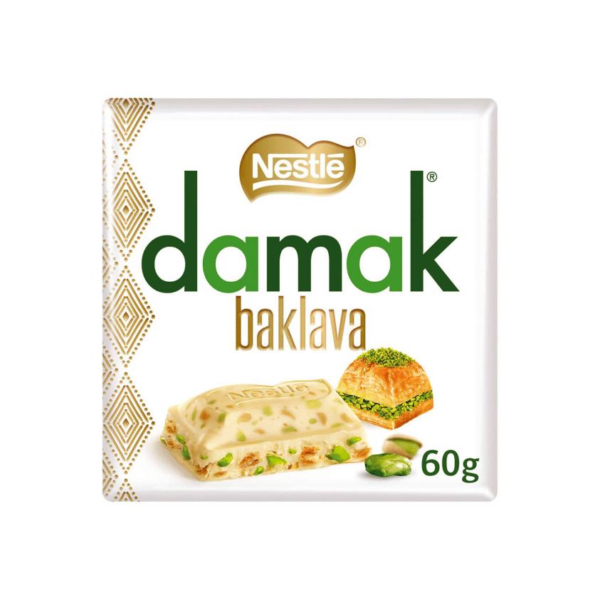 NESTLÉ Damak Baklava - Riegel aus weißer Schokolade mit Pistazien & Baklava, 360g