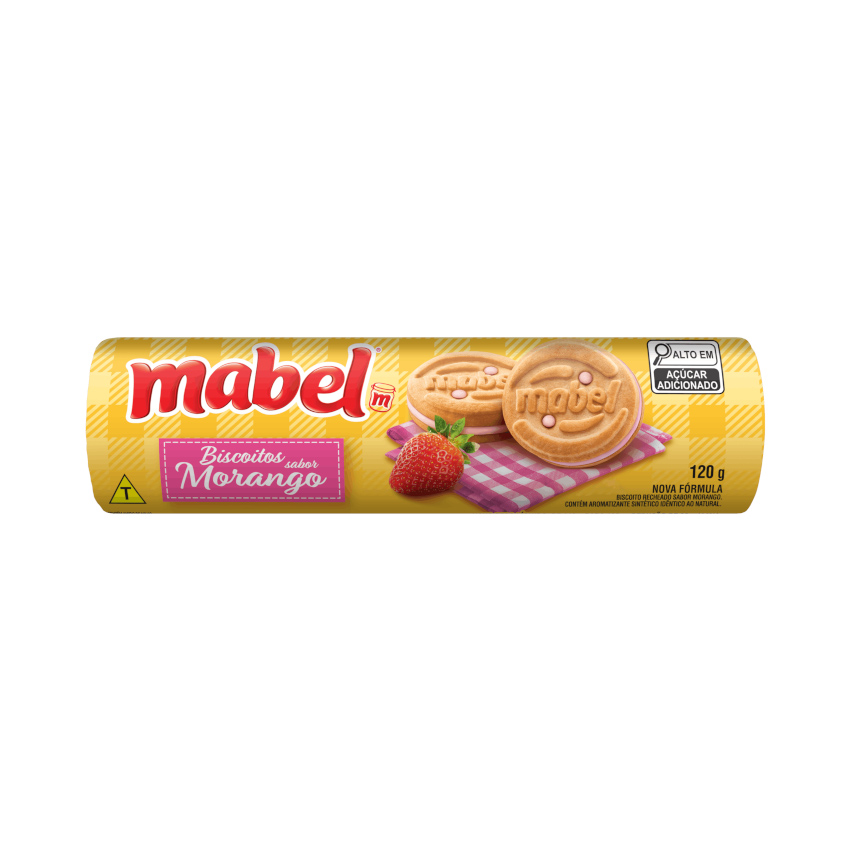 MABEL Doppelkekse mit Erdbeercremefüllung - Biscoito Recheado Sabor Morango, 120g