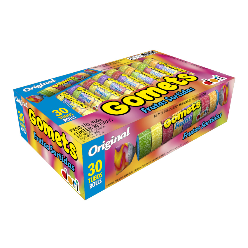 DORI Gomets Kaubonbon Fruchtmix - Balas de Goma Sabor de Frutas Sortidas, Display 960g (30 x 32g)
