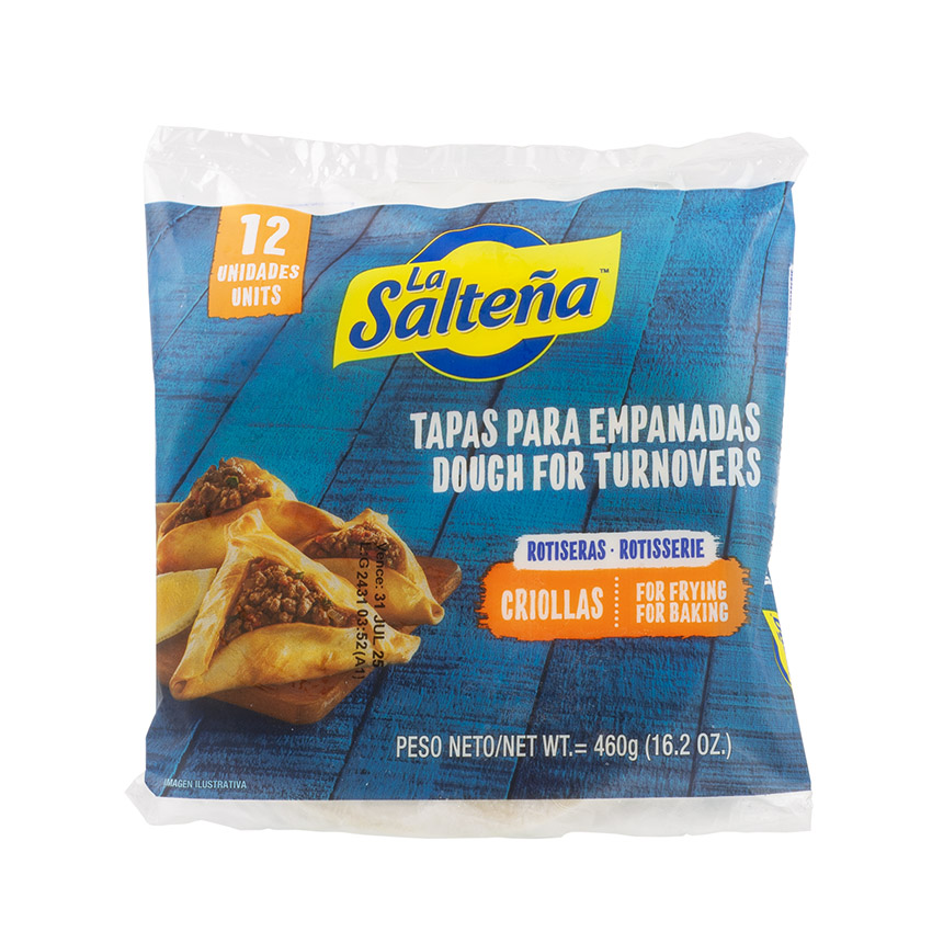 LA SALTEÑA FRozen Puff Pastry for Empanadas Criollas - Tapas para Empanadas Criollas  (Freir/Horno), 460g