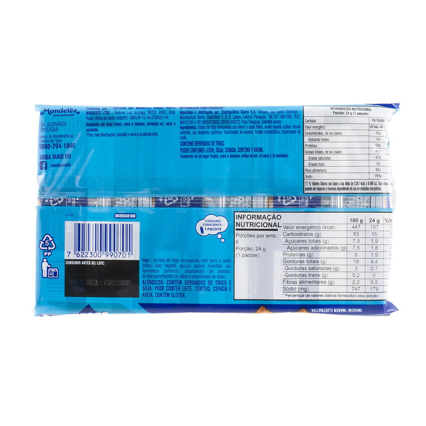 CLUB SOCIAL Original - Salzcracker - Biscoito Salgado - Galleta Salada, 144g