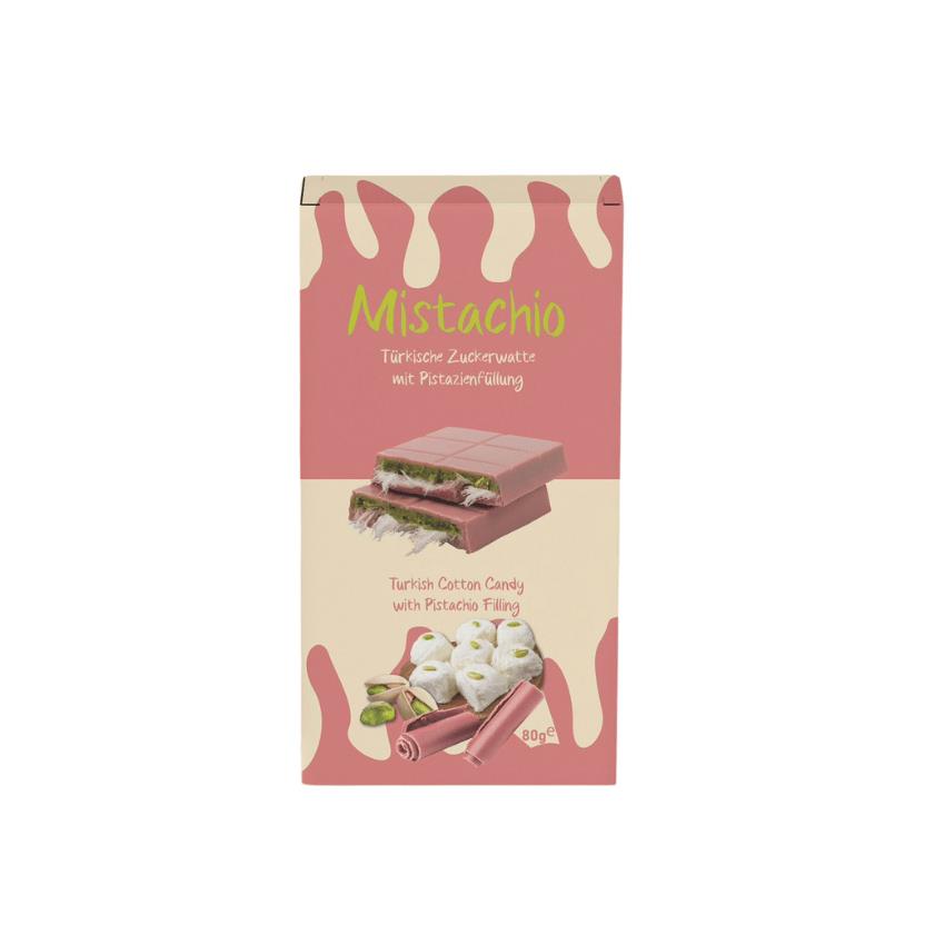 MISTACHIO Pink Cotton Candy with Pistachio - Zuckerwatte-Riegel mit Pistazienfüllung, 960g