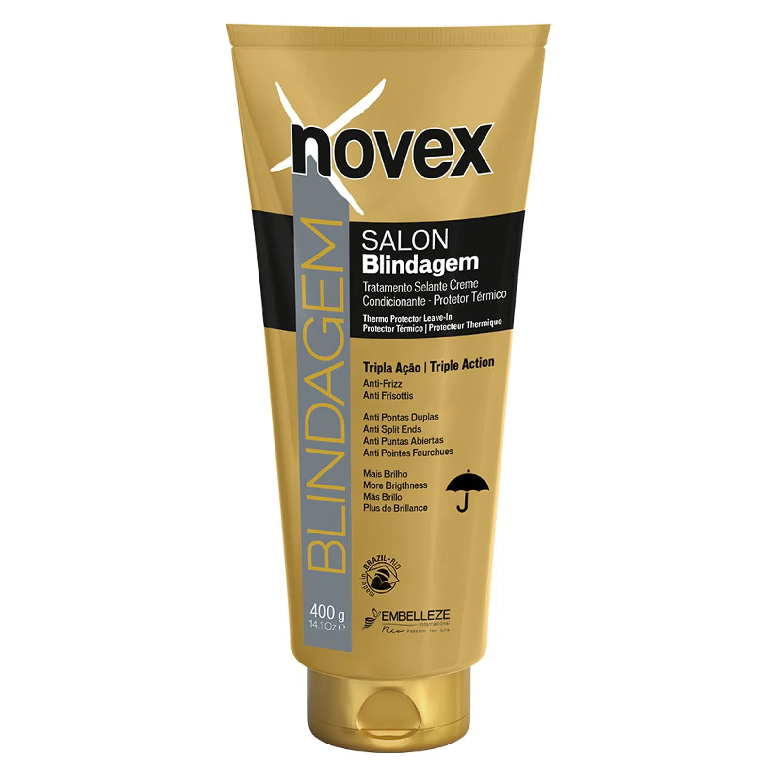 NOVEX Blindagem Leave-in Thermo Protector - Creme de Tratamento Protetor Térmico, 200g