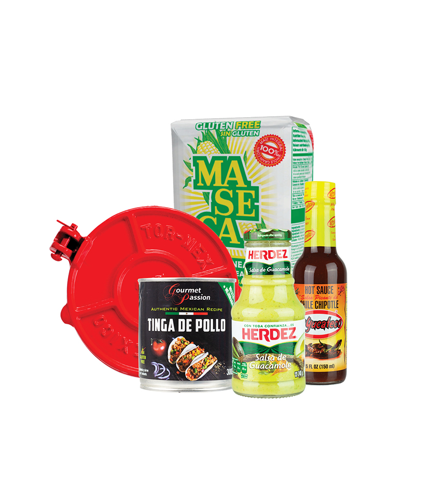 PONTO BRASIL LATINO Tortilla Set Tortilla-Presse, Maismehl, Tacofüllung, Salsa