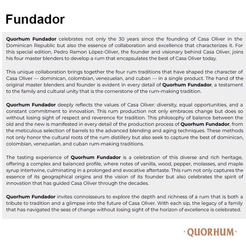 QUORHUM Fundador Aniversario, 30 Años Solera, 700ml, 42% vol.