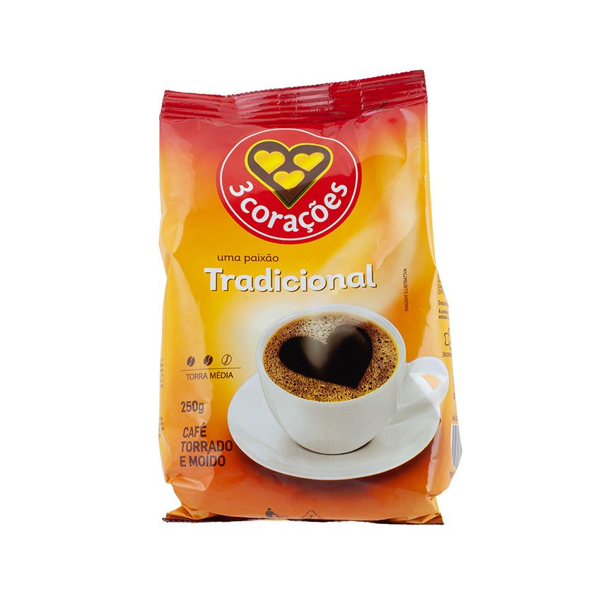 3 CORAÇÕES Gemahlener Kaffee Café tradicional 250g - MHD 04.07.2026