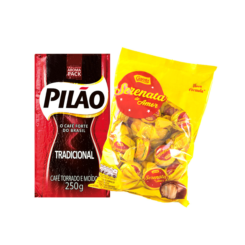 PONTO BRASIL LATINO Pilão Kaffee+Garoto Schokolade Pralinen Set Café Pilão+Garoto