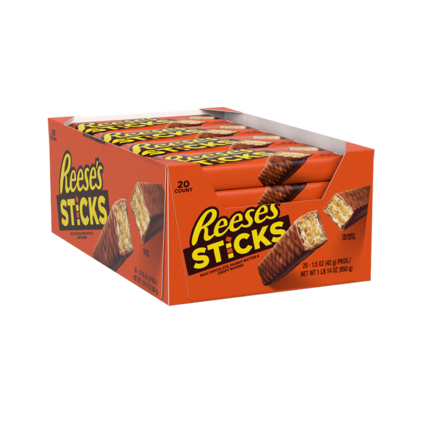 REESE´S Sticks Waffelriegel mit Erdnussbuttercreme Display 840g (20 x 42g) - MHD 25.08.2026