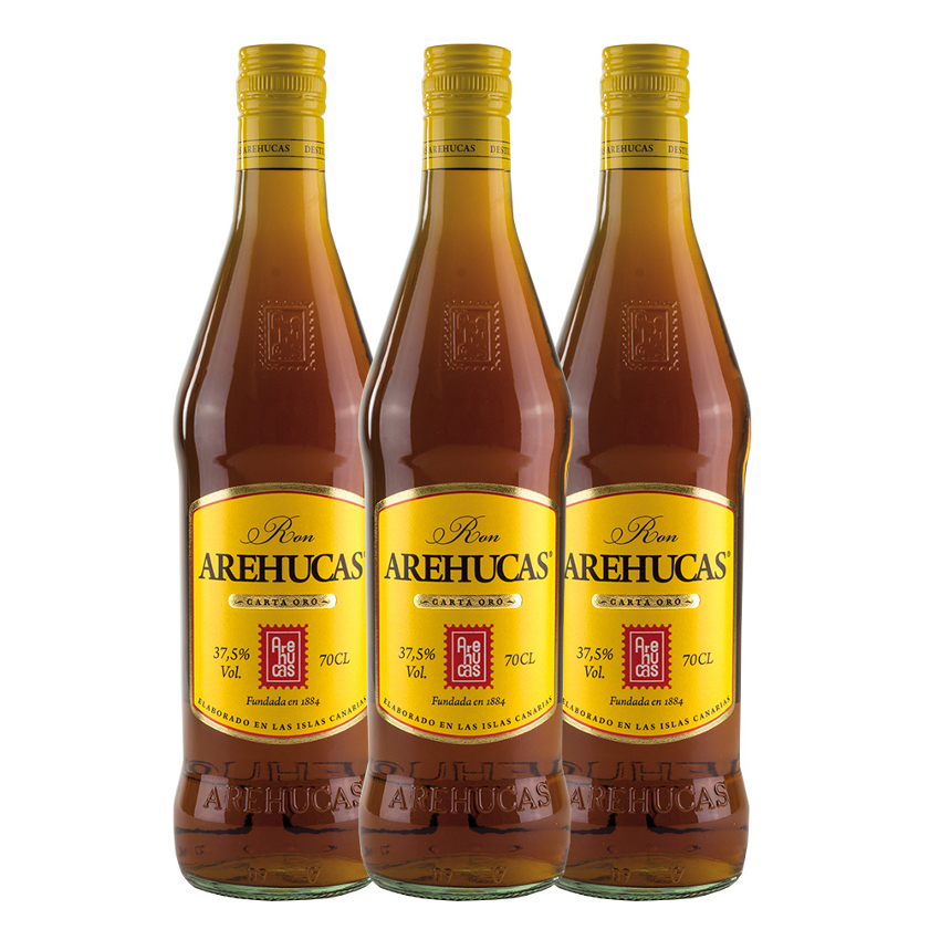 AREHUCAS Brauner Rum-3er Sparpack-Ron Carta Oro 3x700ml 37,5% vol