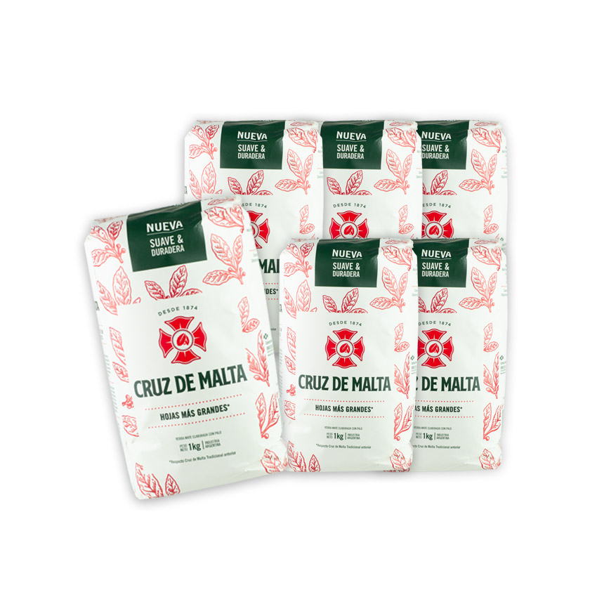 CRUZ DE MALTA Mate- 6er Sparpack- Yerba Mate 6x1kg 